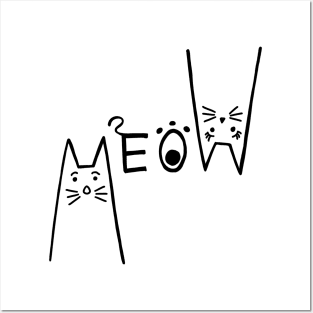 Cute Meow Cat Posters and Art